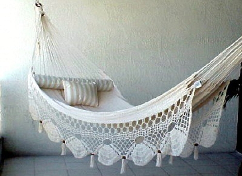 white cotton hammock